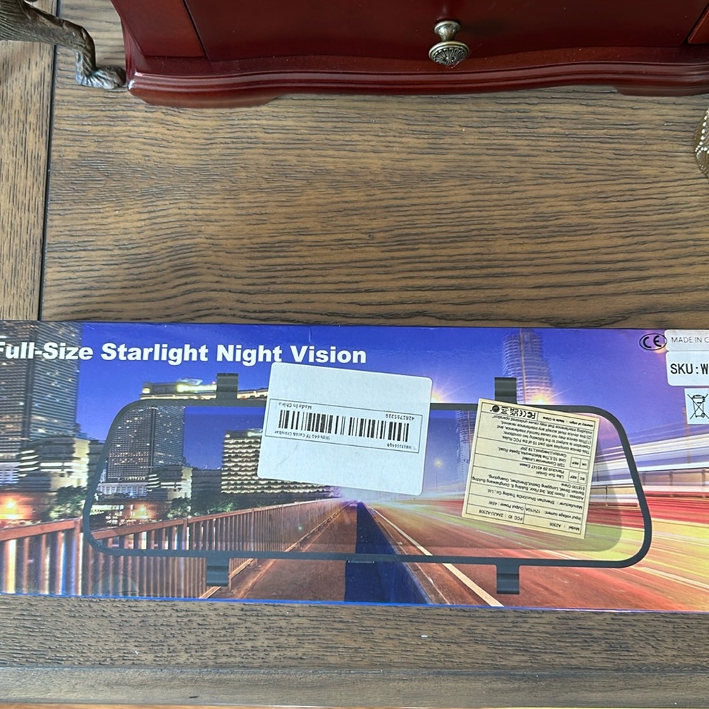 Full-Size Starlight Night Vision Dash Cam Mirror | HD 170° Wide Angle | NEW - Picture 11 of 13